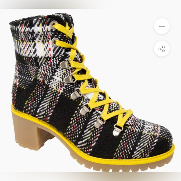 Eric Michael Wool Upper Combat Boots, Yellow Laces, Side Zipper, NWOT, size 37 - Picture 1 of 13